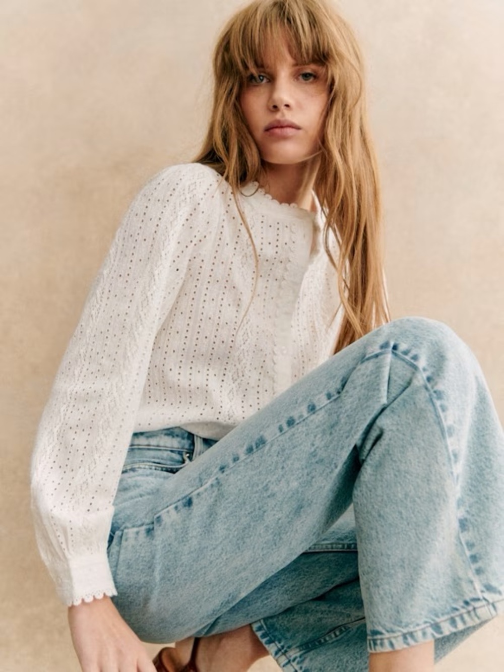 Sézane Marinette Shirt in Écru 🇫🇷 • FR 38 (US 6) • 100% organic cotton blouse